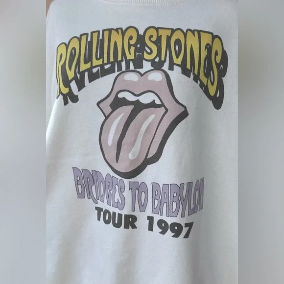 American Eagle Rolling Stones Bridges to Babylon 1997 Tour Sweatshirt Oversized - Picture 3 of 8